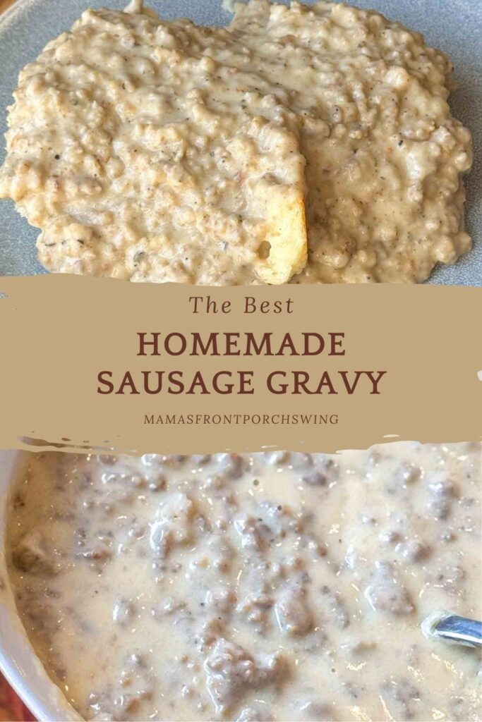 Simple Homemade Sausage gravy Pin